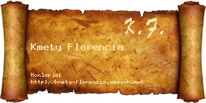 Kmety Florencia névjegykártya